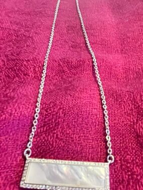 New~ ParkLane Sterling Silver Mother-of-Pearl Bar Necklace